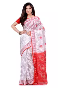 Multicolor Hand Woven Cotton Saree Without Blouse