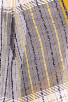 Multicolor hand woven cotton saree with blouse