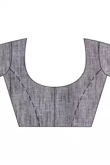 Grey hand woven cotton saree with blouse