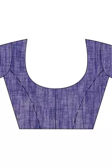 Blue hand woven cotton saree with blouse