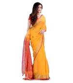 Multicolor hand woven cotton saree with blouse