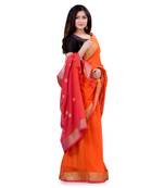 Multicolor hand woven cotton saree with blouse