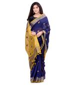 Multicolor hand woven cotton saree with blouse