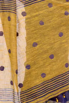Multicolor hand woven cotton saree with blouse