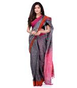 Multicolor hand woven cotton saree with blouse