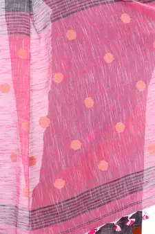 Multicolor hand woven cotton saree with blouse