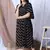 BLACK PRINTED KAFTAN WITH EMBROIDERED BELT