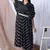 BLACK PRINTED KAFTAN WITH EMBROIDERED BELT