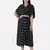 BLACK PRINTED KAFTAN WITH EMBROIDERED BELT