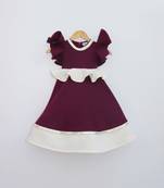 Wine and White Lycra Dress