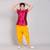 Pink rayon printed girls stitched    kurta &   patiala