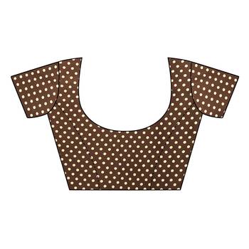 Brown printed georgette saree with blouse 2