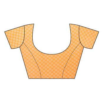 Orange printed georgette saree with blouse 2