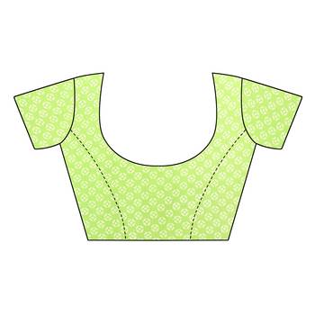 Light green printed georgette saree with blouse 2