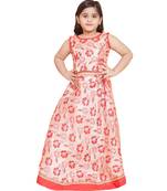 Red Jacquard printed stitched   lehenga &   choli with dupatta