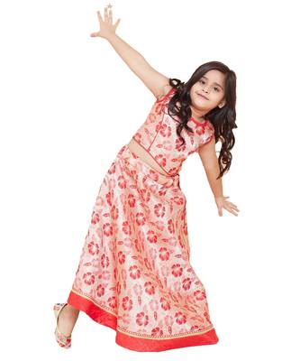 Red Jacquard printed stitched   lehenga &   choli with dupatta 5