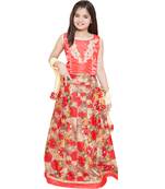 Red silk printed stitched   lehenga &   choli with dupatta