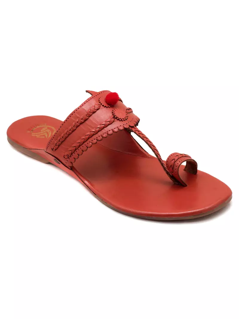Peach Womens Flat By Trends & Trades