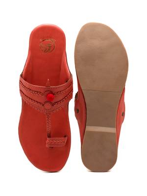 Peach Womens Flat By Trends & Trades 4