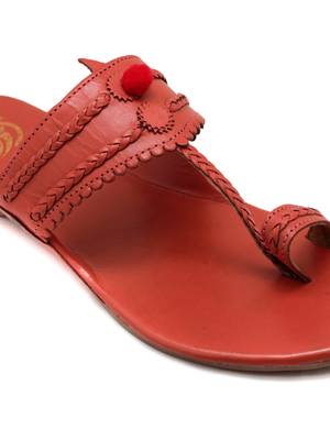 Peach Womens Flat By Trends & Trades 5