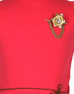 girls Pink cotton plain stitched   dress 3