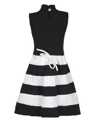 girls Black cotton plain stitched   dress 2