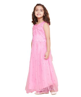 girls Pink Net printed stitched   dress 3