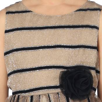 Beige brasso nylon kids-frocks 4