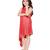 girls Red cotton printed stitched   dress