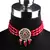 Red Gold Plated Beaded Studded Necklace Set With Earrings