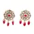Red Gold Plated Beaded Studded Necklace Set With Earrings