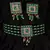 Green Gold Plated Beaded Studded Necklace Set With Earrings