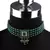 Green Gold Plated Beaded Studded Necklace Set With Earrings