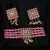 Pink Gold Plated Beaded Studded Necklace Set With Earrings