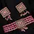 Pink Gold Plated Beaded Studded Necklace Set With Earrings