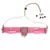 Pink Gold Plated Beaded Studded Necklace Set With Earrings