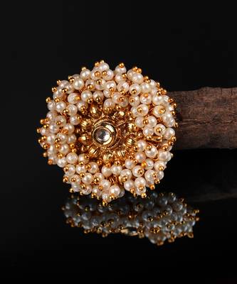 Gold Plated Pearl Studded Rings 1