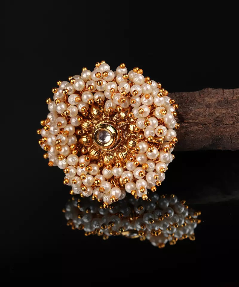 Gold Plated Pearl Studded Rings