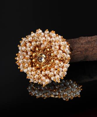 Gold Plated Pearl Studded Rings 2