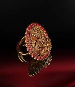 Red Gold Plated Stone Studded Rings