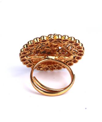 Red Gold Plated Stone Studded Rings 4