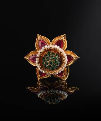 Multicolor Gold Plated Kundan Studded Rings 2
