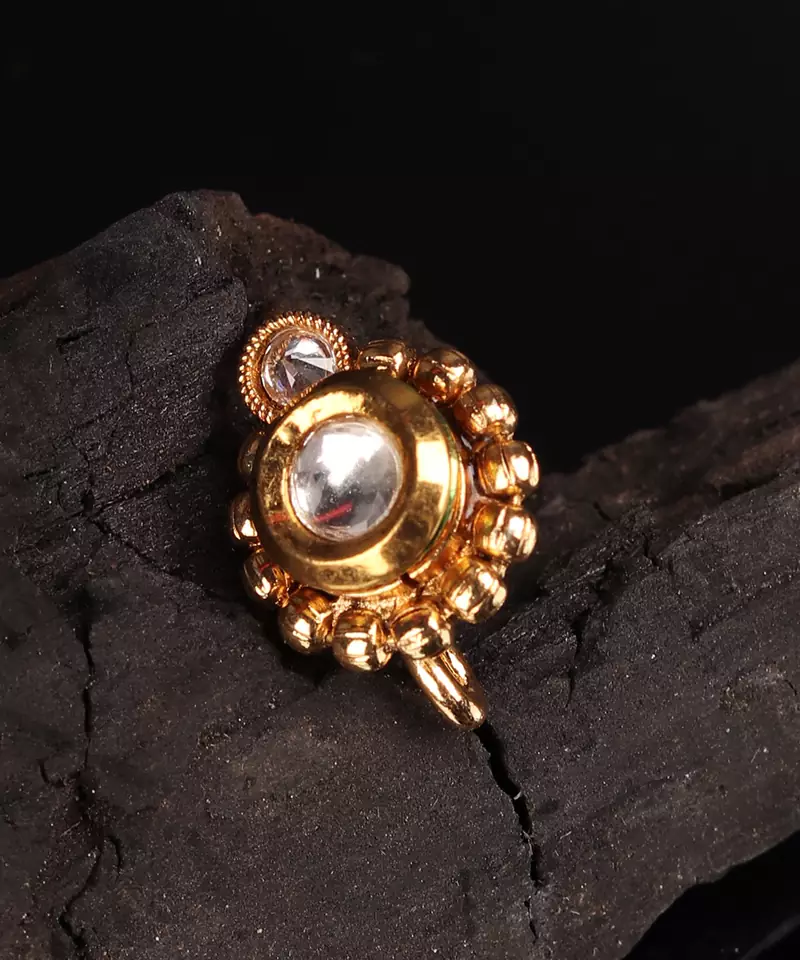 White Gold Plated Stone Nose Rings