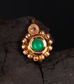 Green Gold Plated Stone Nose Rings