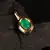 Green Gold Plated Stone Nose Rings