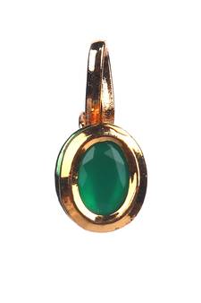 Green Gold Plated Stone Nose Rings