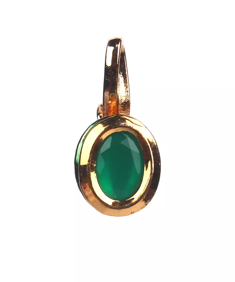 Green Gold Plated Stone Nose Rings