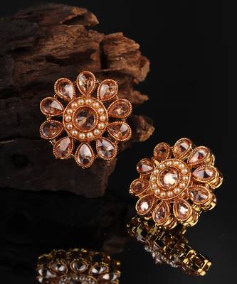 White Gold Plated Stone Earrings 1