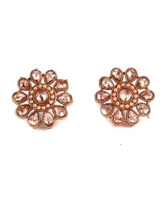 White Gold Plated Stone Earrings 2