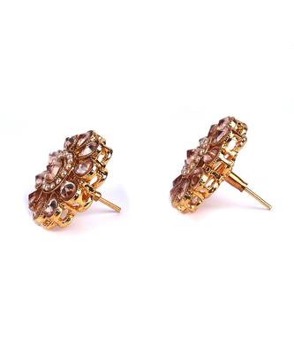 White Gold Plated Stone Earrings 3